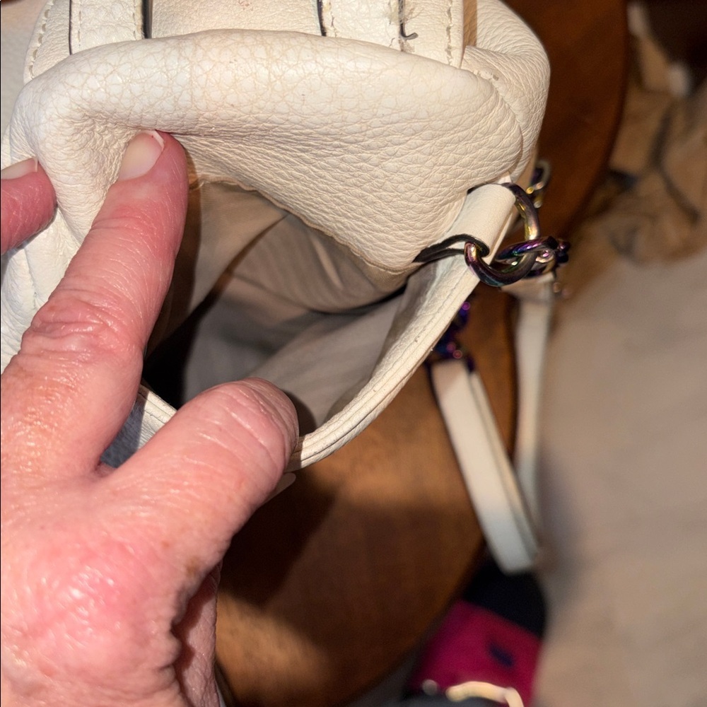 Rebecca Minkoff mini backpack for Women cream pebbled leather holographic HW - Picture 10 of 17